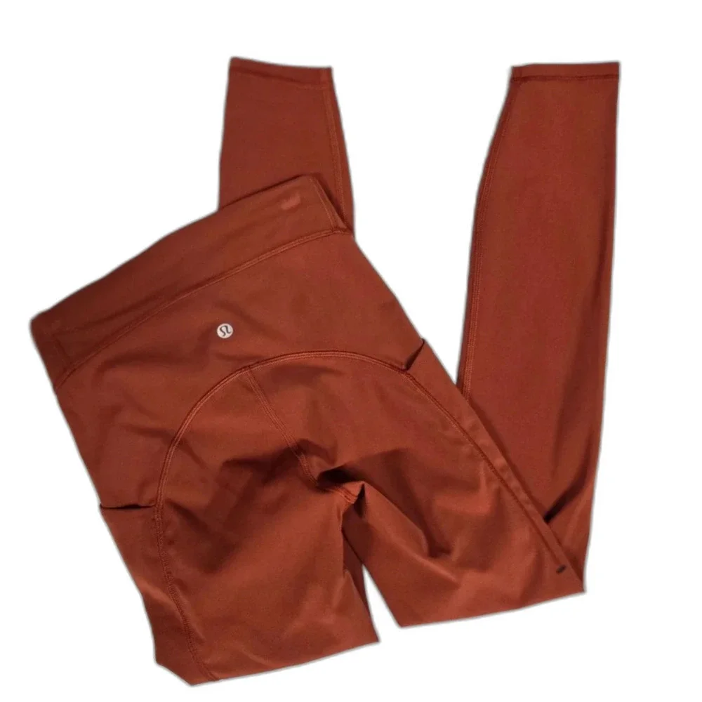 NWT Lululemon Power Thru HR Tight 25 Date Brown Training Leggings Sz 2